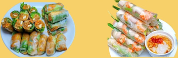 Shredded Pork Skin Rolls / Fresh Spring Rolls (Bì cuốn / Gỏi cuốn)